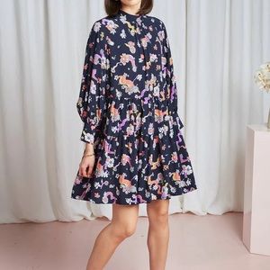 Twenty-Seven Names Space Walk 60s psychedelic high-neck dress